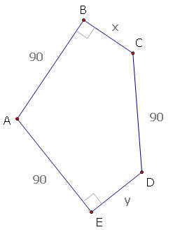 สูตรการหาพื้นที่เรขาคณิต สูตรการหาพื้นที่ห้าเหลี่ยม